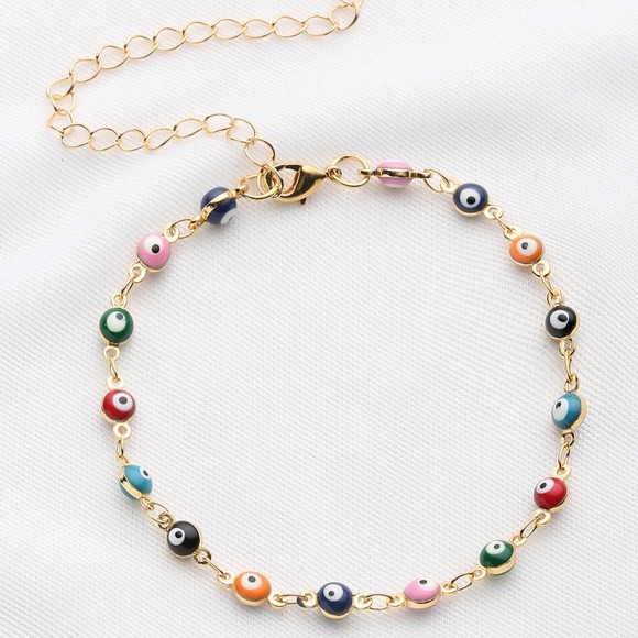 Jewelry - Color Evil Eye Bracelet w/ Lobster Clasp